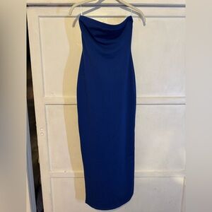 Fashion Nova Blue Cowl Neck Bodycon Dress